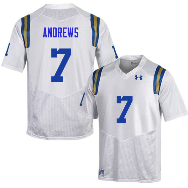 Men #7 Darren Andrews UCLA Bruins Under Armour College Football Jerseys Sale-White